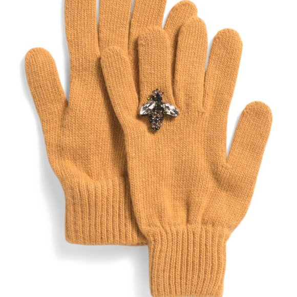 new STILESTRO Made In Italy Wool /Cashmere Blend bee Ring Gloves 166tn - Picture 1 of 4